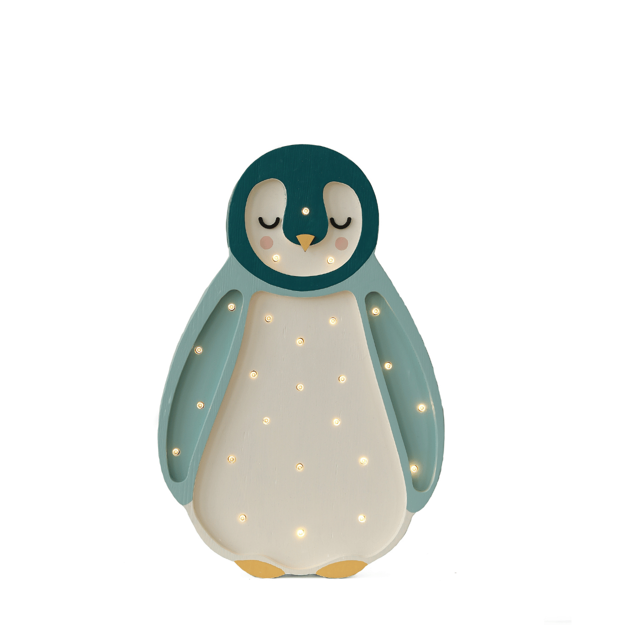 Little Lights Baby Penguin Mini Lamp – Petrol/Hout