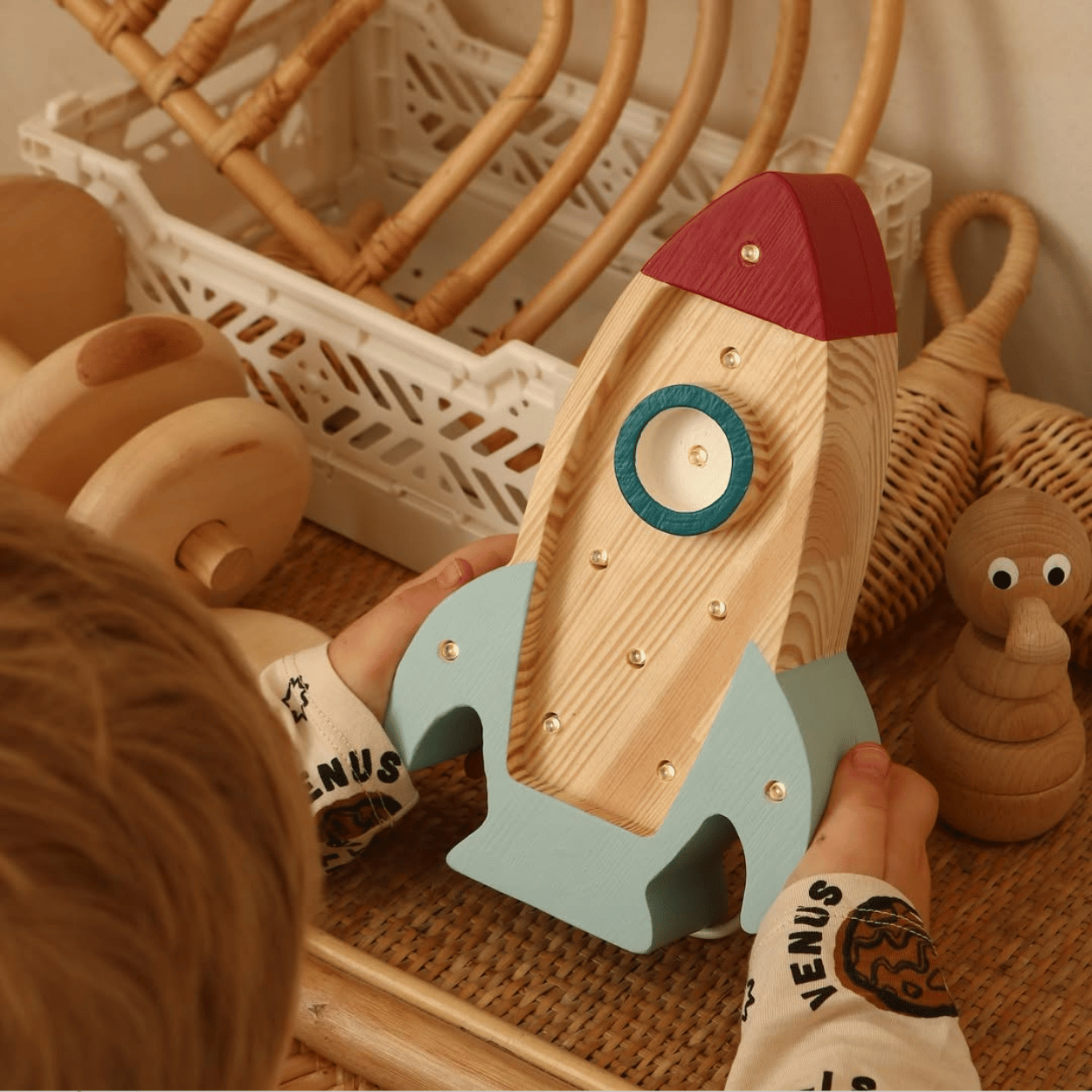 Little Lights Raket Mini Lamp – Hout