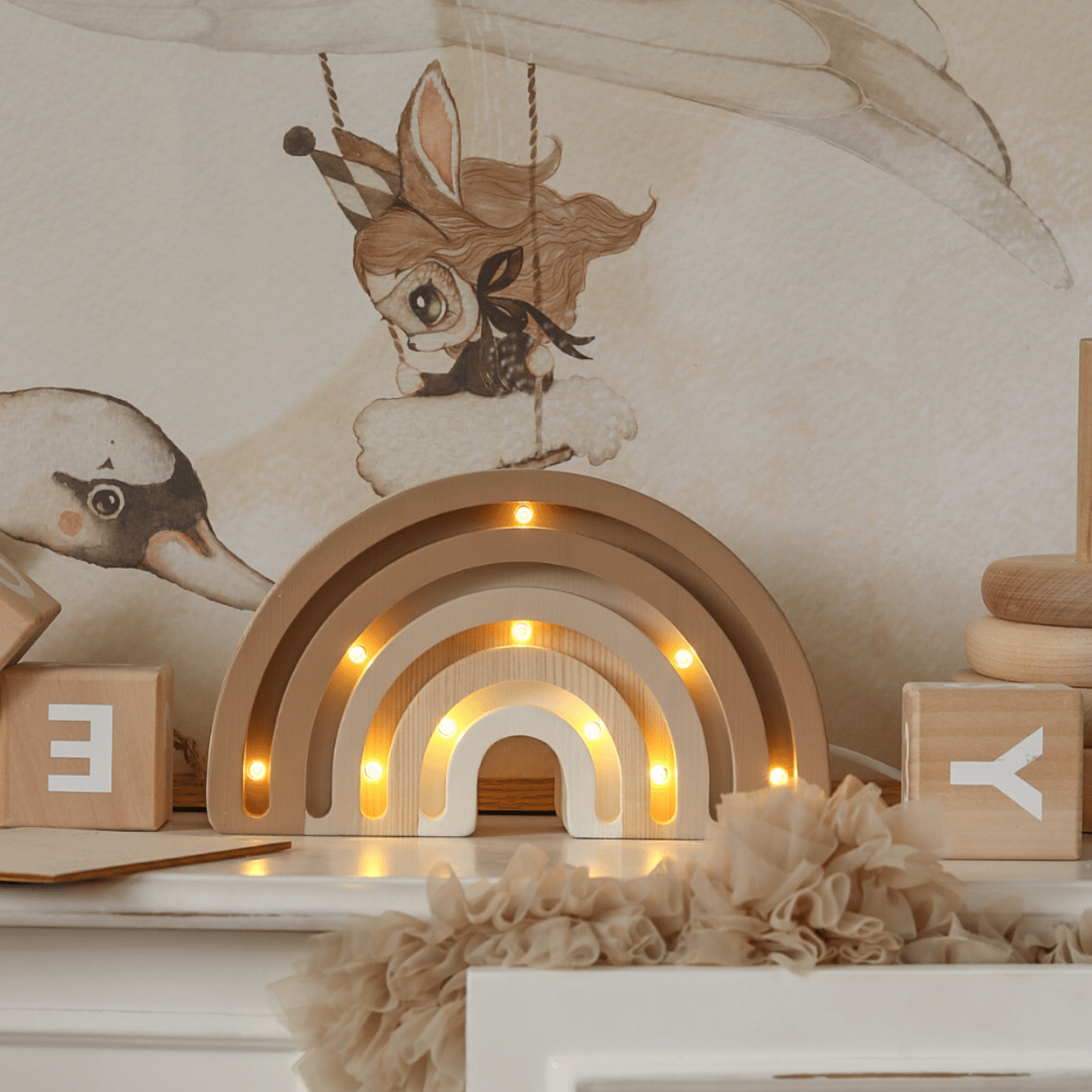 Little Lights Rainbow Mini-Lampe – Cappuccino