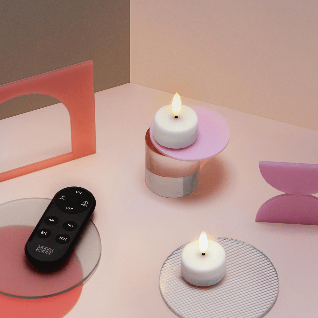 Moods & More Afstandsbediening voor LED kaarsen – Zwart – 4x10 cm
