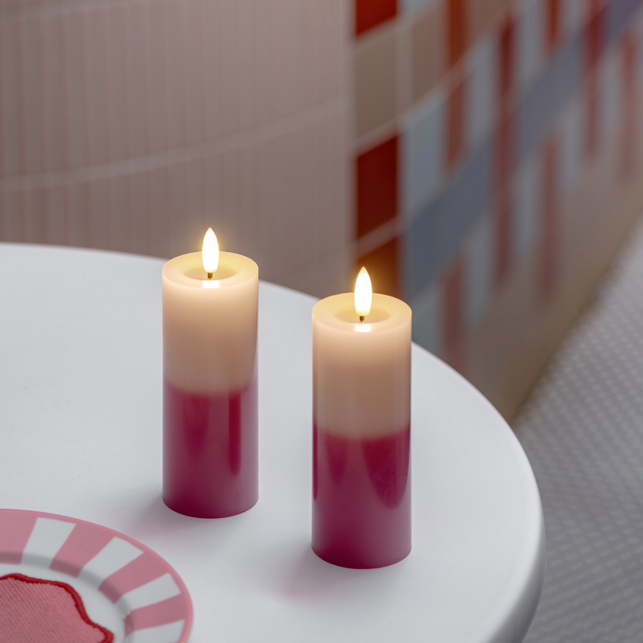 Moods & More LED Stompkaars – Silk Melted – Multi-colour Roze – 49x125 mm