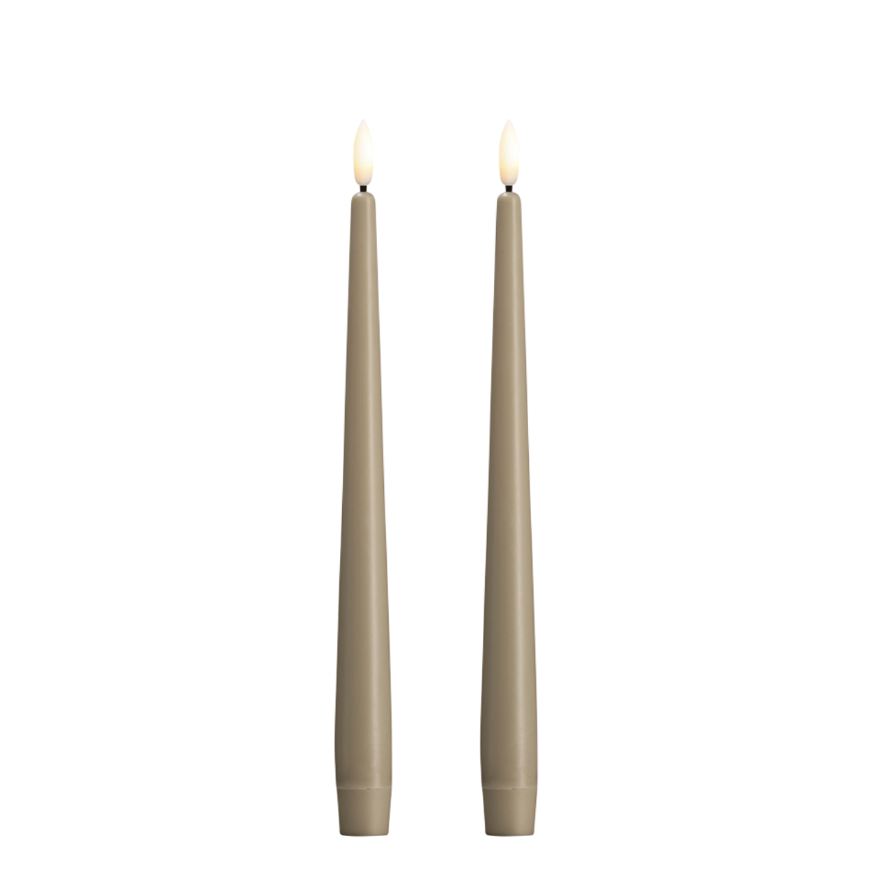 Moods & More LED dinerkaarsen Silk Kit Grey – 2 stuks – 2,3x25 cm