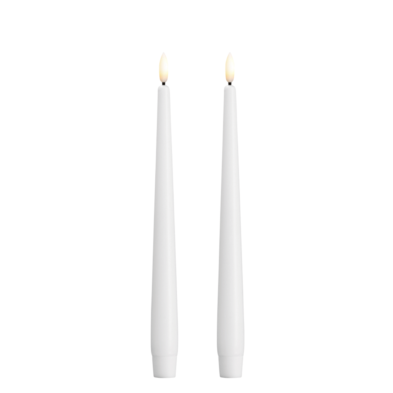 Moods & More LED dinerkaarsen Silk Wit – 2 stuks – 2,3x25 cm
