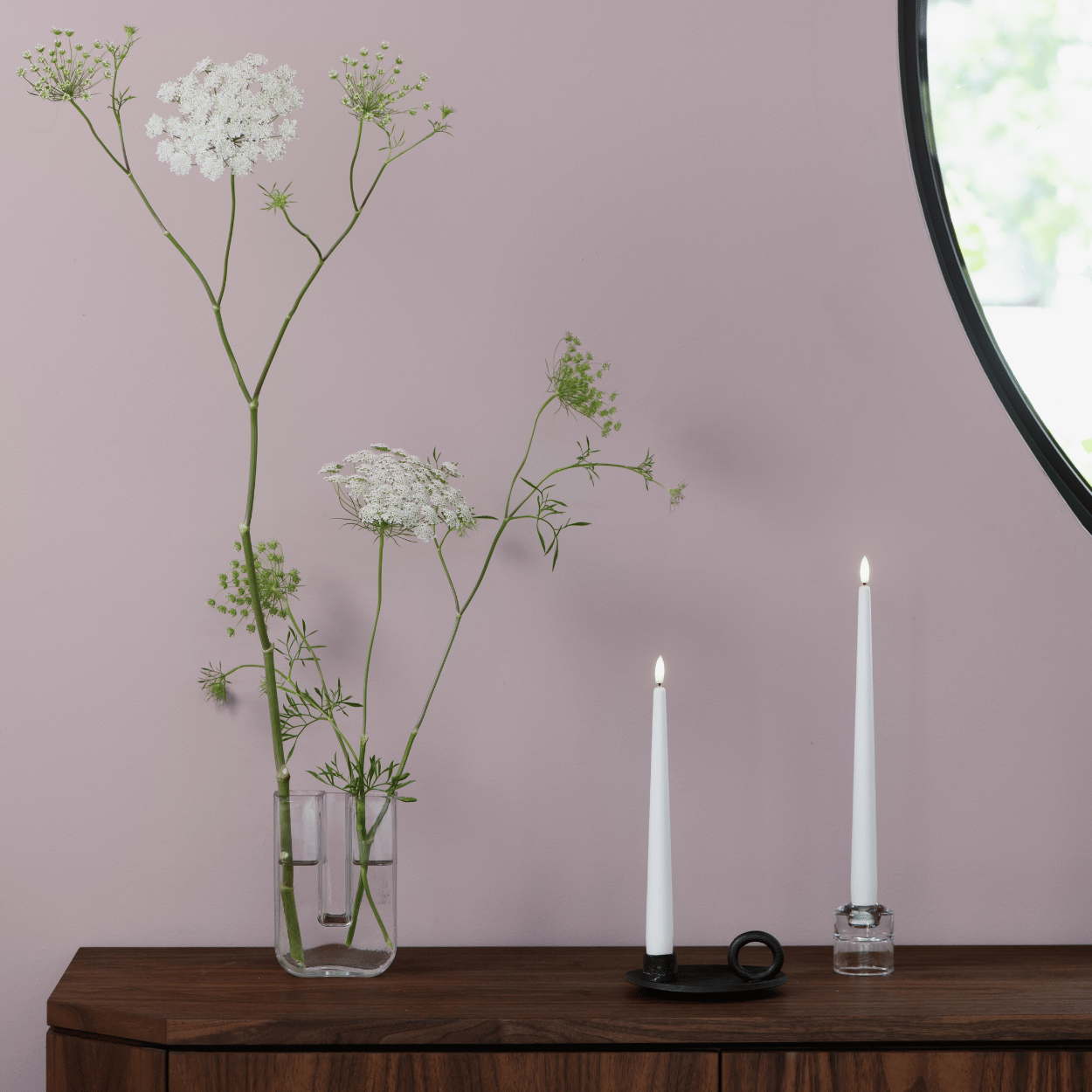 Moods & More LED dinerkaarsen Silk Wit – 2 stuks – 2,3x25 cm