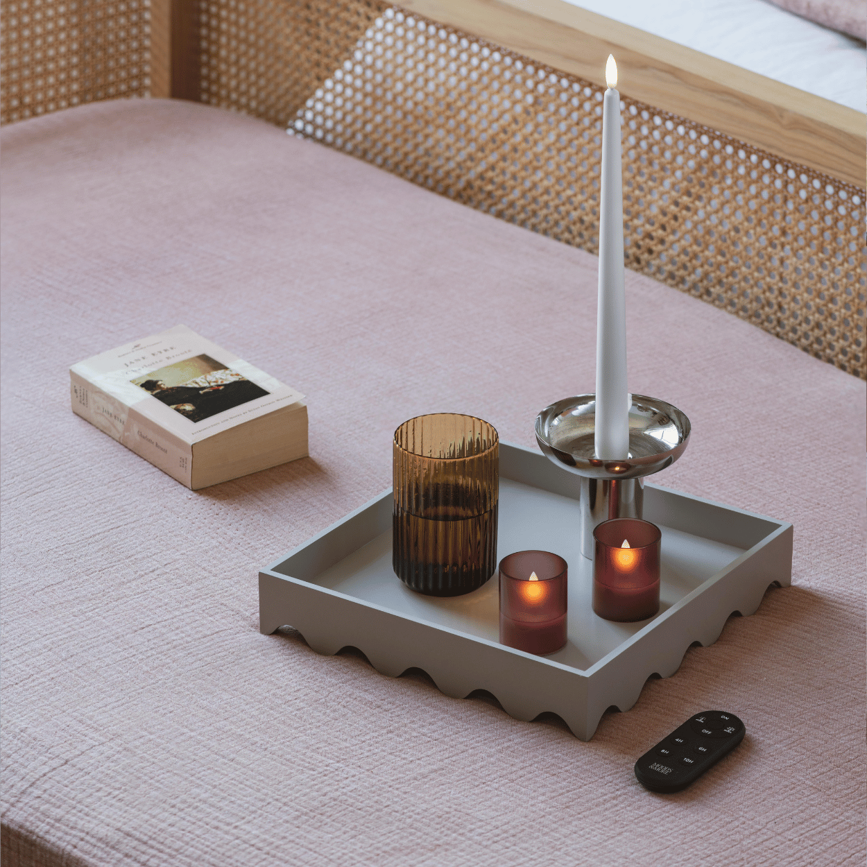 Moods & More LED dinerkaarsen Silk Wit – 2 stuks – 2,3x25 cm