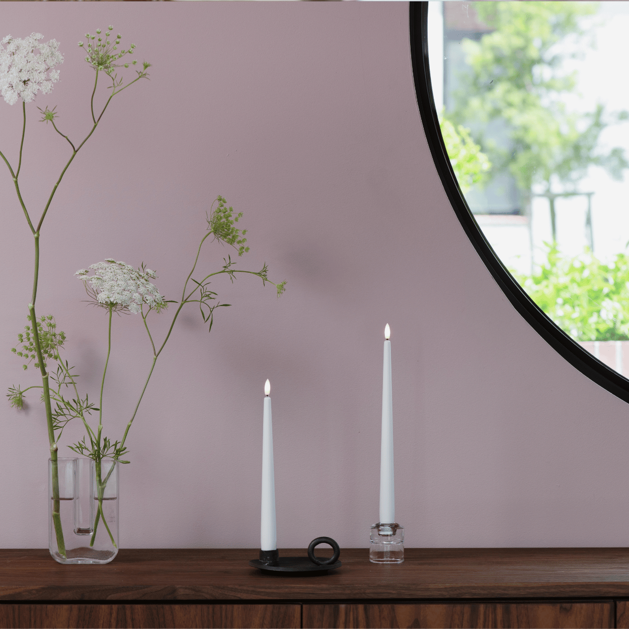 Moods & More LED dinerkaarsen Silk Wit – 2 stuks – 2,3x25 cm
