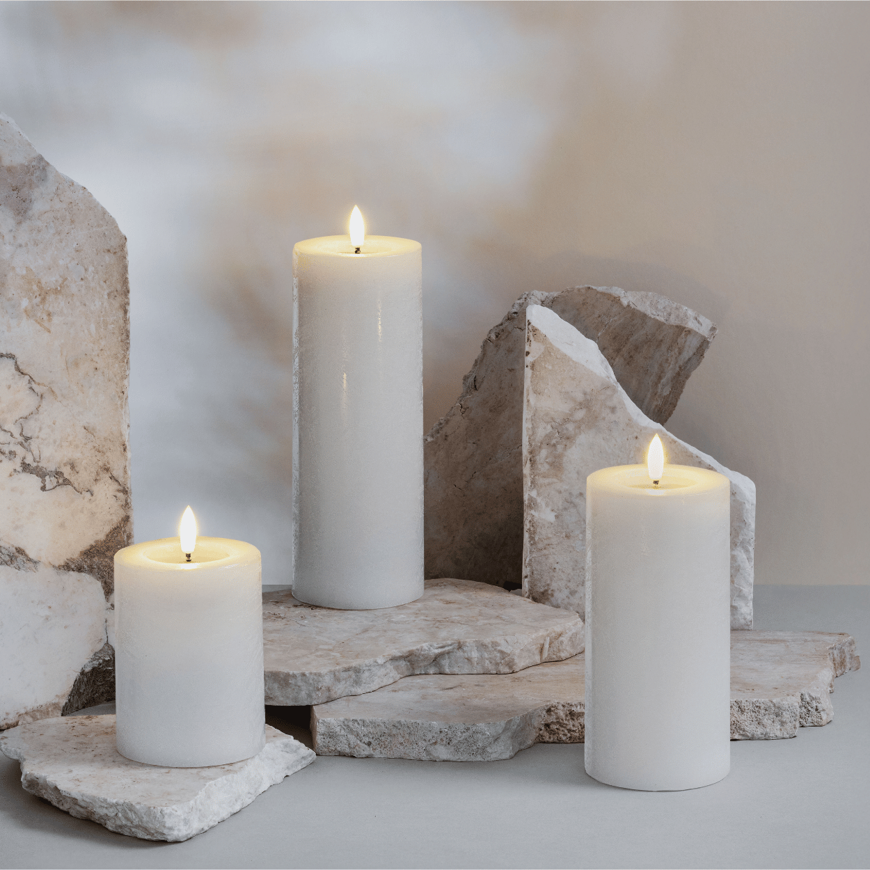 Moods & More LED stompkaars Rock Smeltbad-effect Wit – 7,4x20 cm