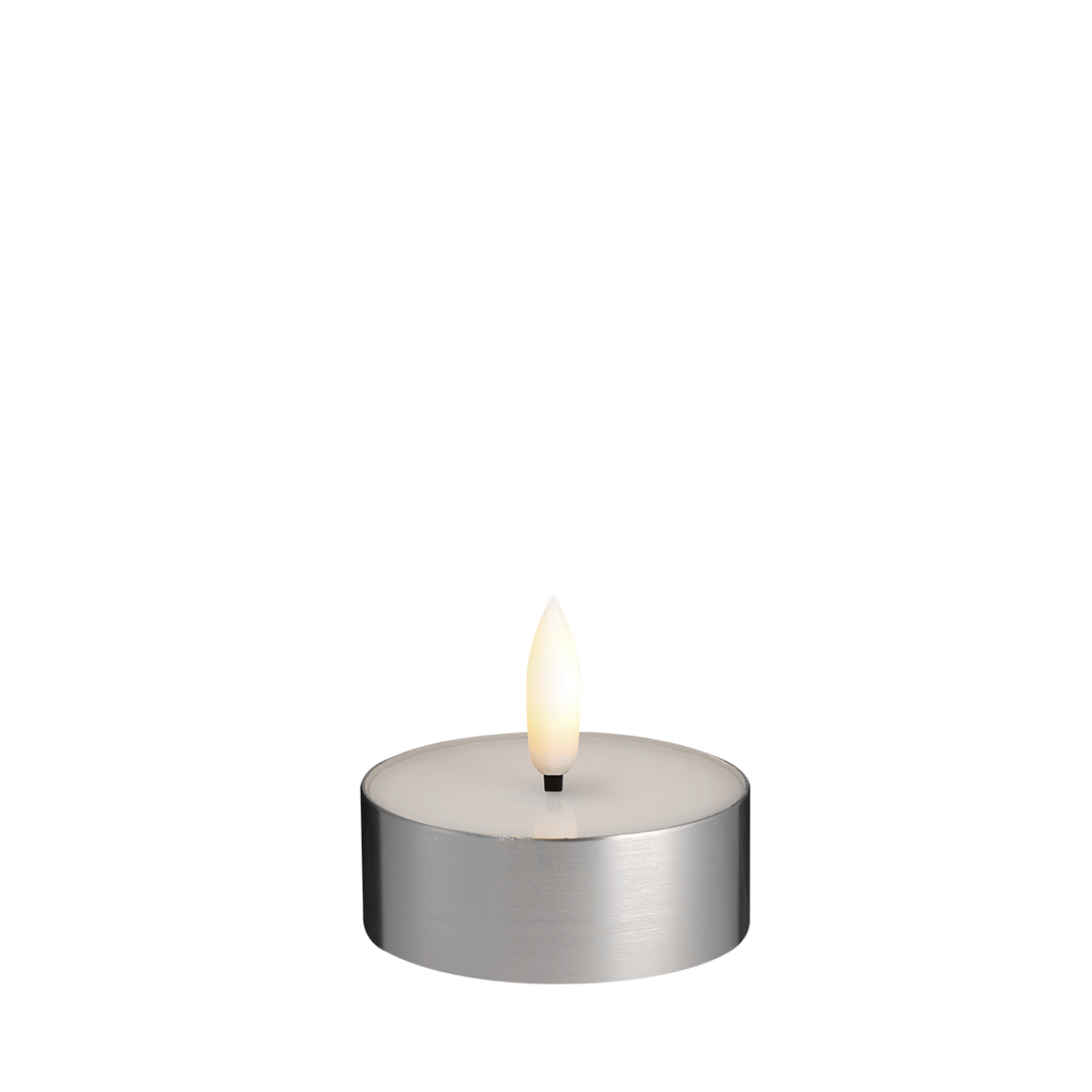 Moods & More LED waxinelichtje Melted Zilver – Ø6,3x2,5 cm