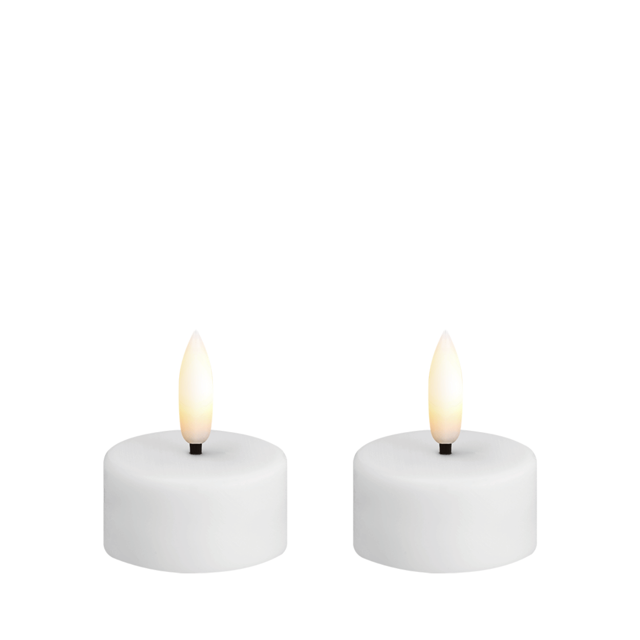 Moods & More LED waxinelichtjes Wit – 2 stuks – Ø3,9x2 cm