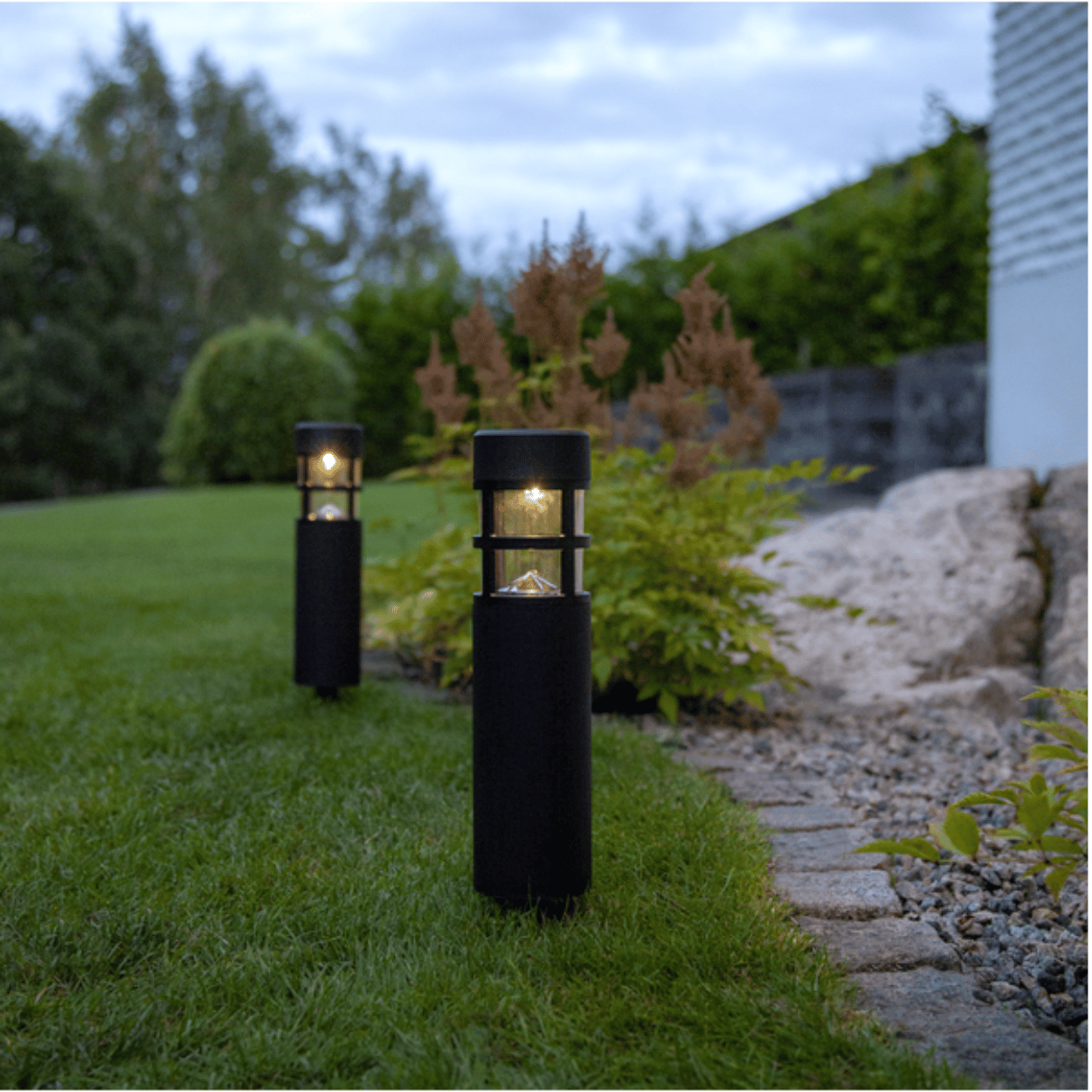 Solar Lantaarn Rundi – Zwart – 7x28 cm – Solar Tuinverlichting