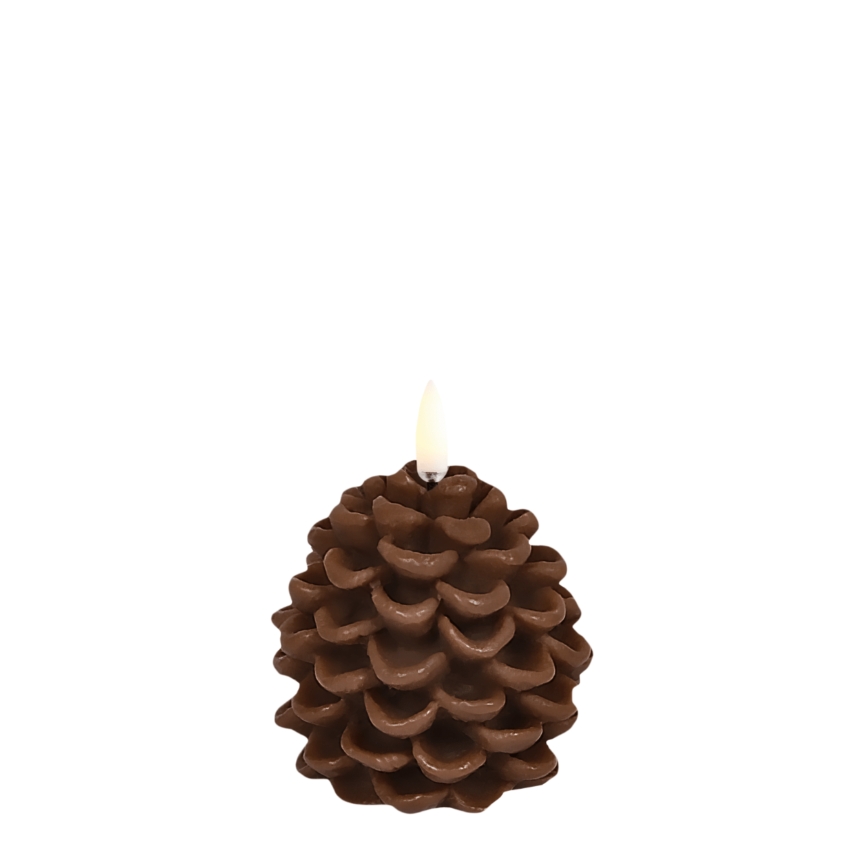 Uyuni Pinecone LED Candle – Brown, 7x7 cm