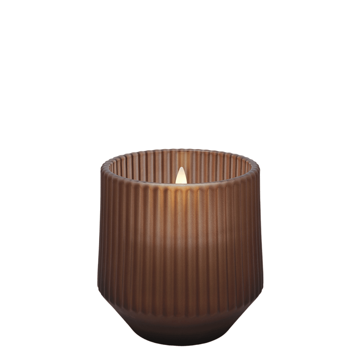 Uyuni Fragrance LED-Kerze aus Glas, Wachs, Awaken, Braun, 8,5 x 9,5 cm