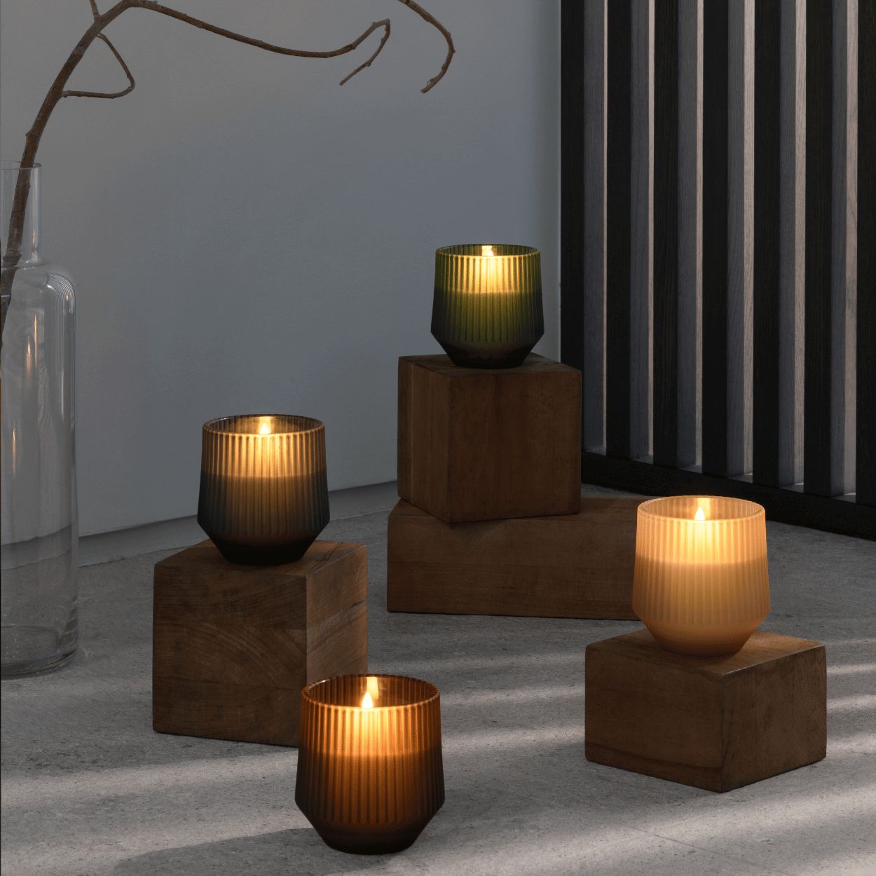 Uyuni Geur LED-kaars in Glas, Wax, Bruin, 8,5x9,5 cm | TED Lights