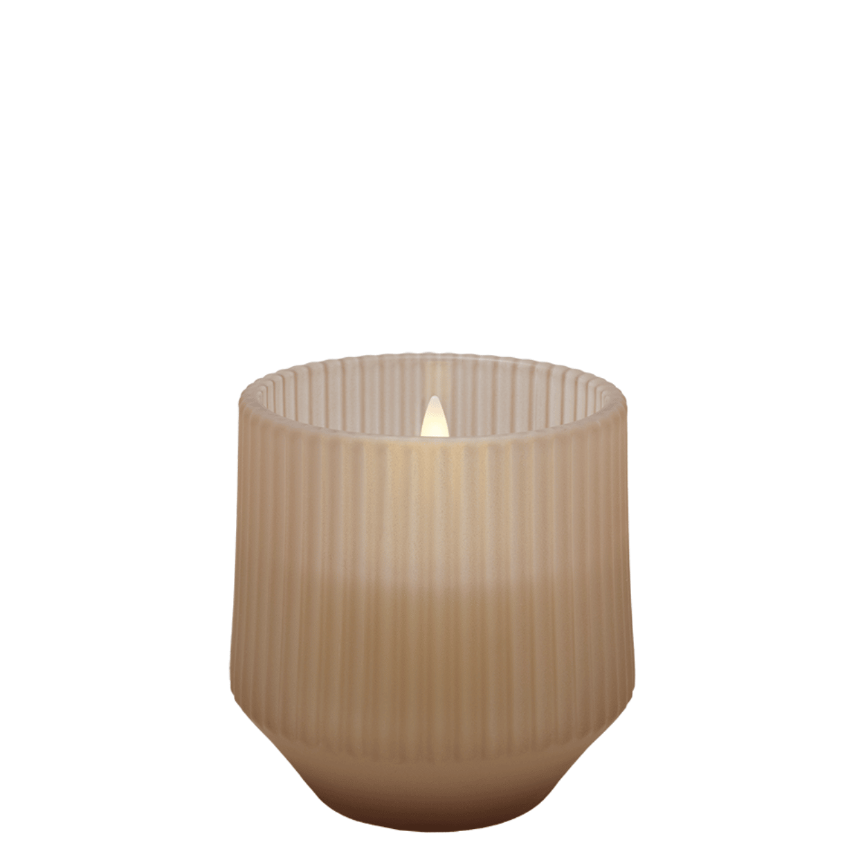 Uyuni Fragrance LED-Kerze aus Glas, Wachs, Uplift, Beige, 8,5 x 9,5 cm