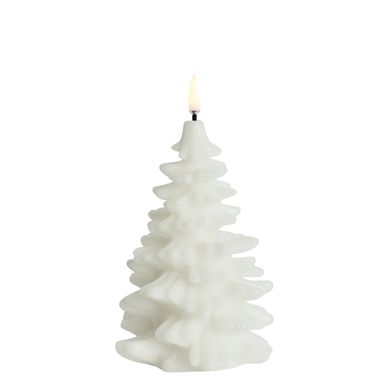 Uyuni LED Christmas Tree Candle – Nordic White, 10x15 cm