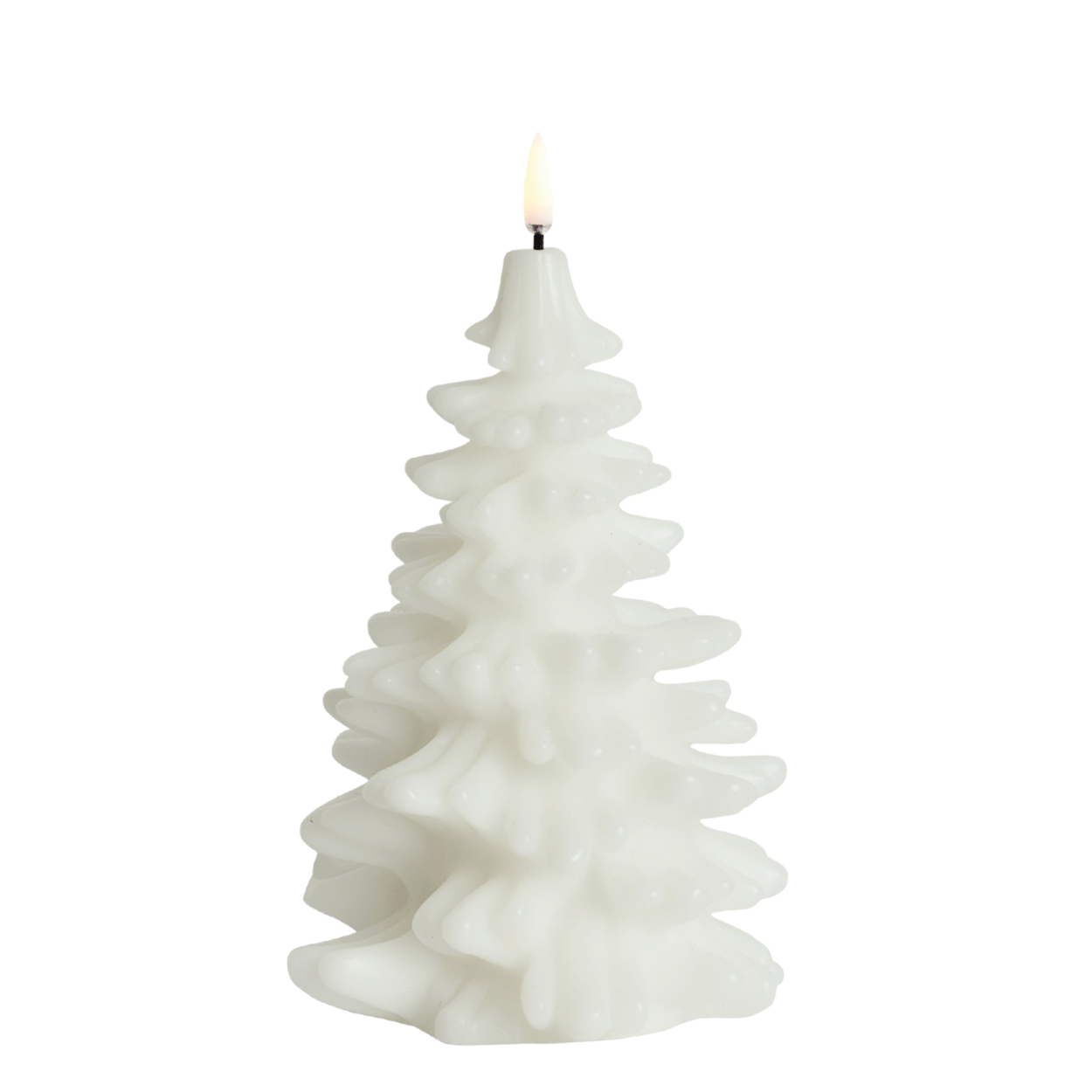 Uyuni LED Christmas Tree Candle – Nordic White, 11x18 cm