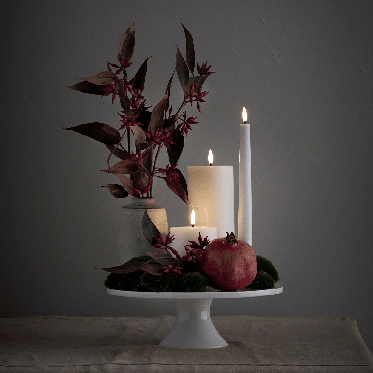 Uyuni LED Pillar Candle, Nordic White, Rustic, 7.8x20 cm