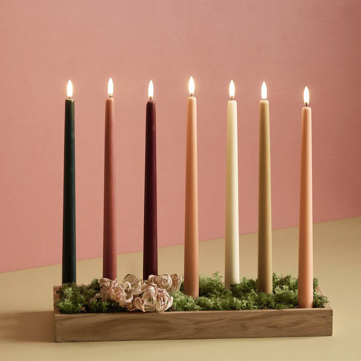 Uyuni LED dinerkaars – Abrikoos – Glad – 2 stuks – 2,3x25 cm
