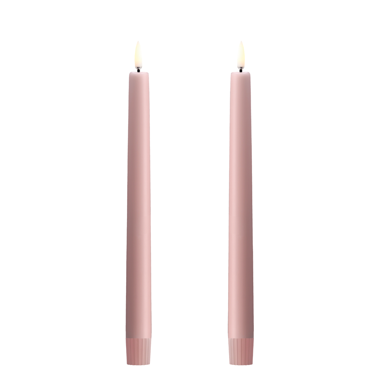 Uyuni LED-Stabkerze – Rose Powder – Glatt – 2 Stück – 2,3x25 cm