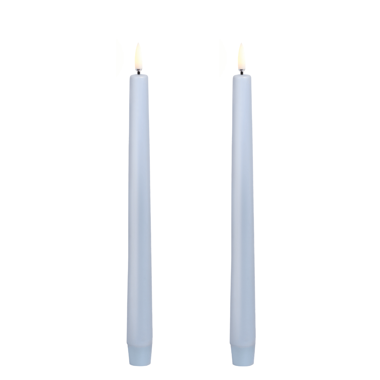 Uyuni LED dinner candle, Sky Blue, Smooth, 2 pieces, 2.3x25 cm