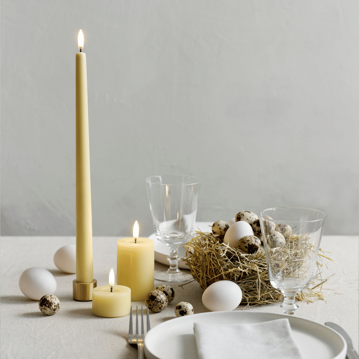 Uyuni LED dinerkaars, Wheat Yellow, Glad, 2 stuks, 2,3x25 cm