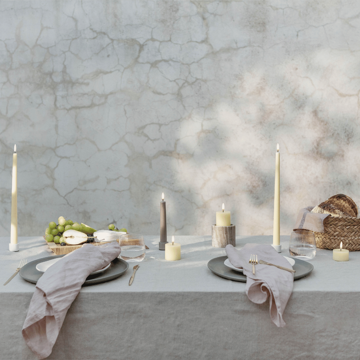 Uyuni LED dinerkaars, Wheat Yellow, Glad, 2 stuks, 2,3x25 cm
