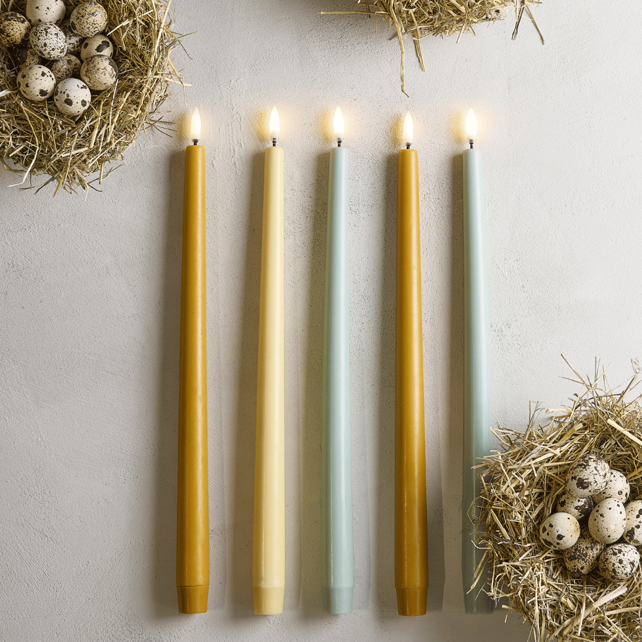 Uyuni LED dinerkaars, Wheat Yellow, Glad, 2 stuks, 2,3x25 cm
