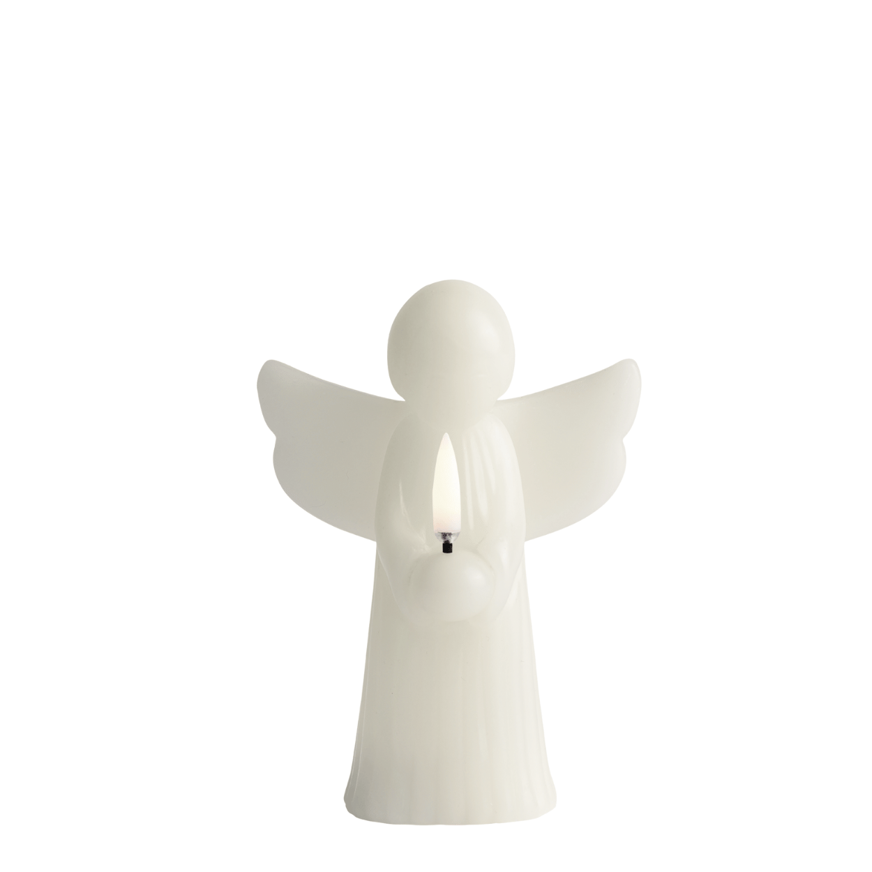 Uyuni LED kaars Engel – Oyster Grey – Glad – 11x15,5 cm