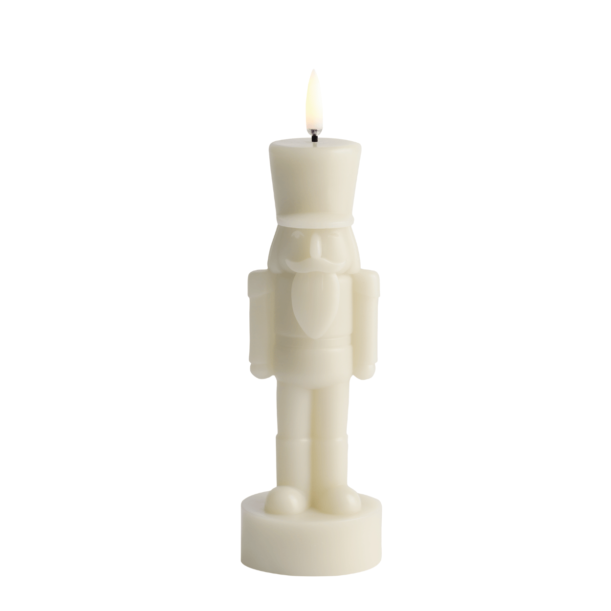 Uyuni LED kaars Nutcracker – Oyster Grey – Glad – 7x21 cm