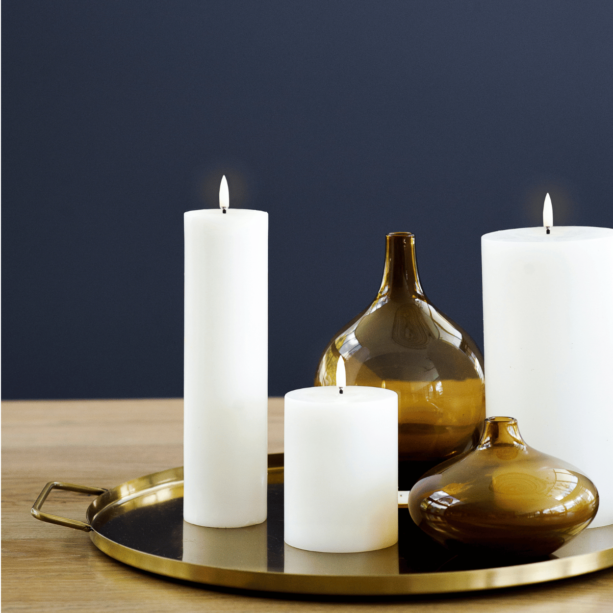 Uyuni LED pillar candle – Nordic White – Rustic – 10x10 cm
