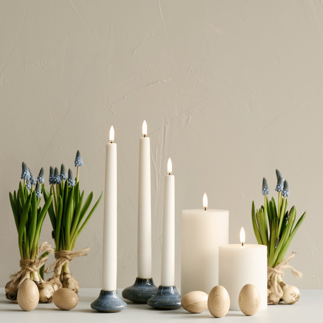 Uyuni LED pillar candle – Nordic White – Rustic – 10x20 cm