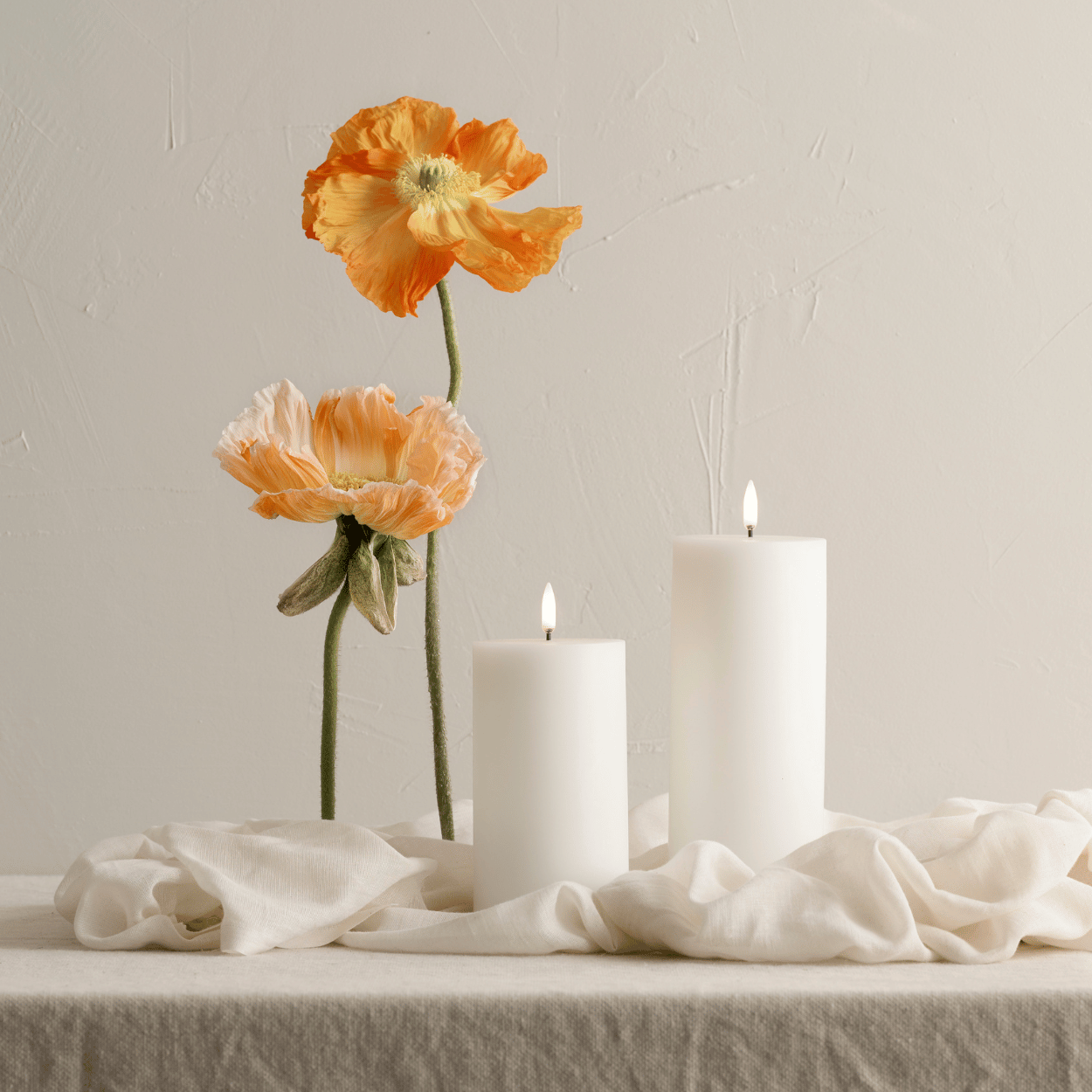 Uyuni LED pillar candle – Nordic White – Rustic – 10x15 cm