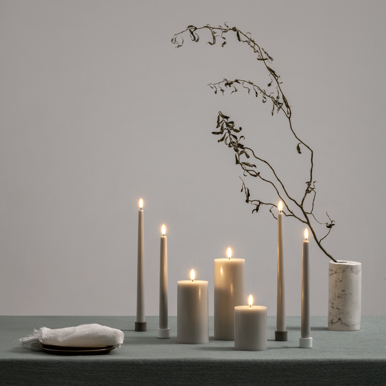 Uyuni LED stompkaars – Oyster Grey – Smooth – 7,8x15 cm