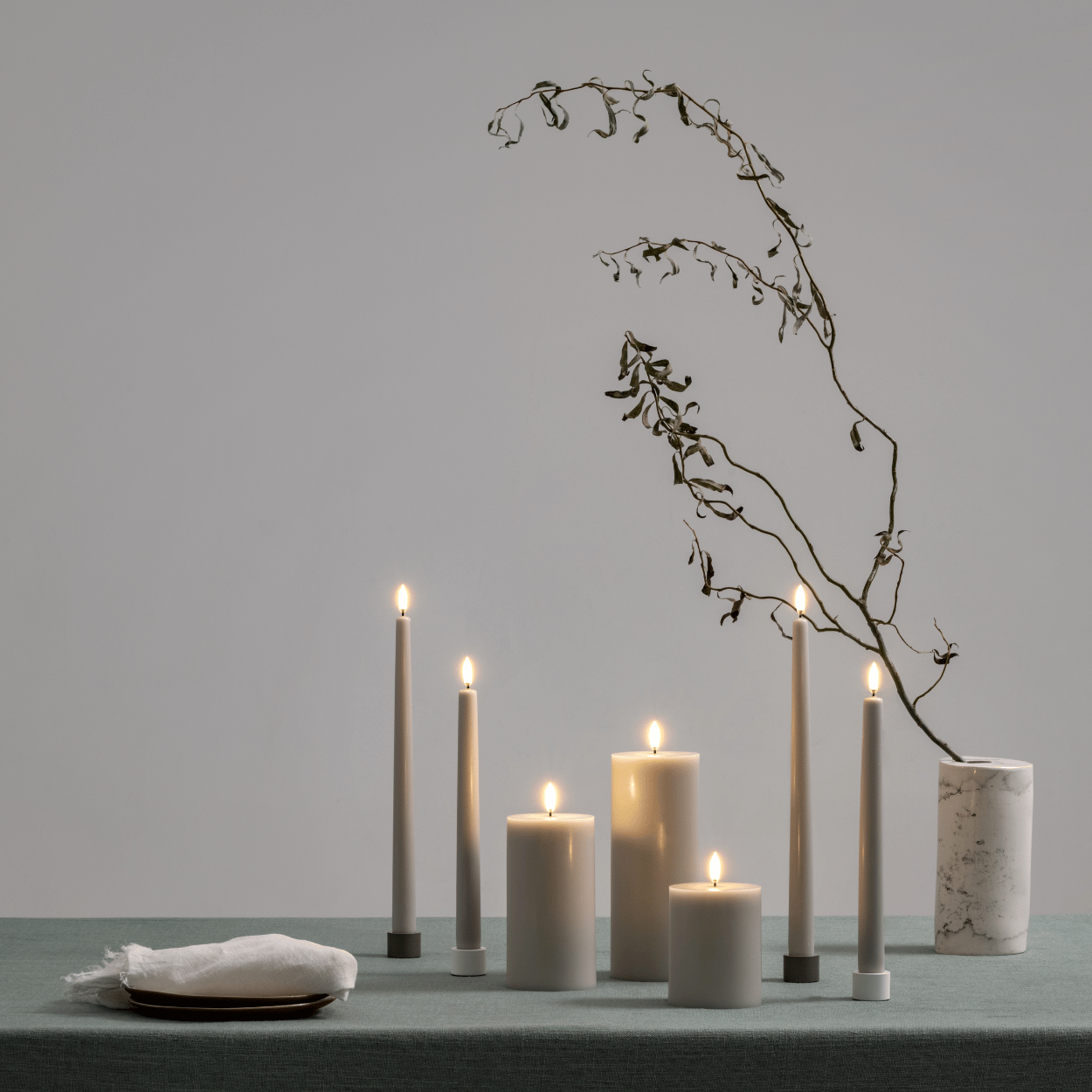 Uyuni LED stompkaars – Oyster Grey – Smooth – 7,8x10 cm