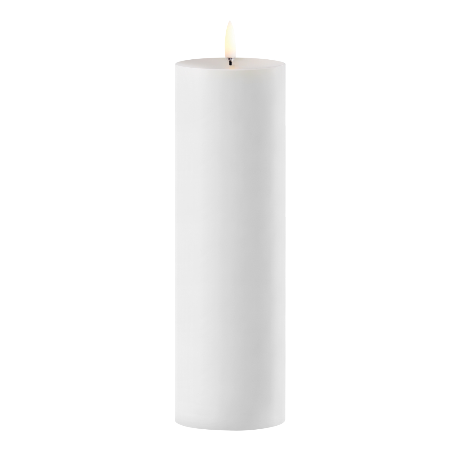Uyuni Outdoor LED Stumpenkerze – Weiß – Glatt – 12x40 cm