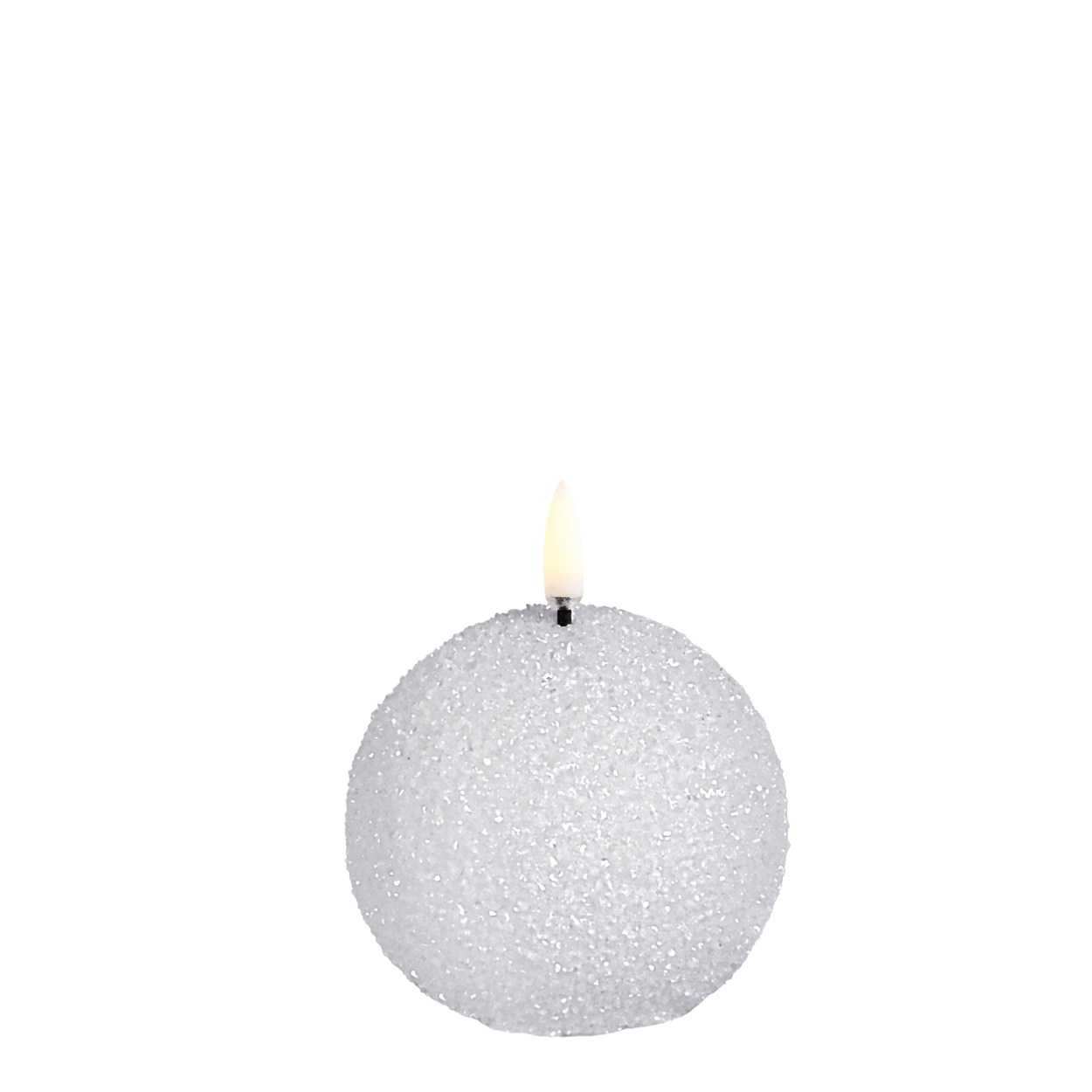 Uyuni Snowball LED Candle, Nordic White, Glitter, 7x7 cm