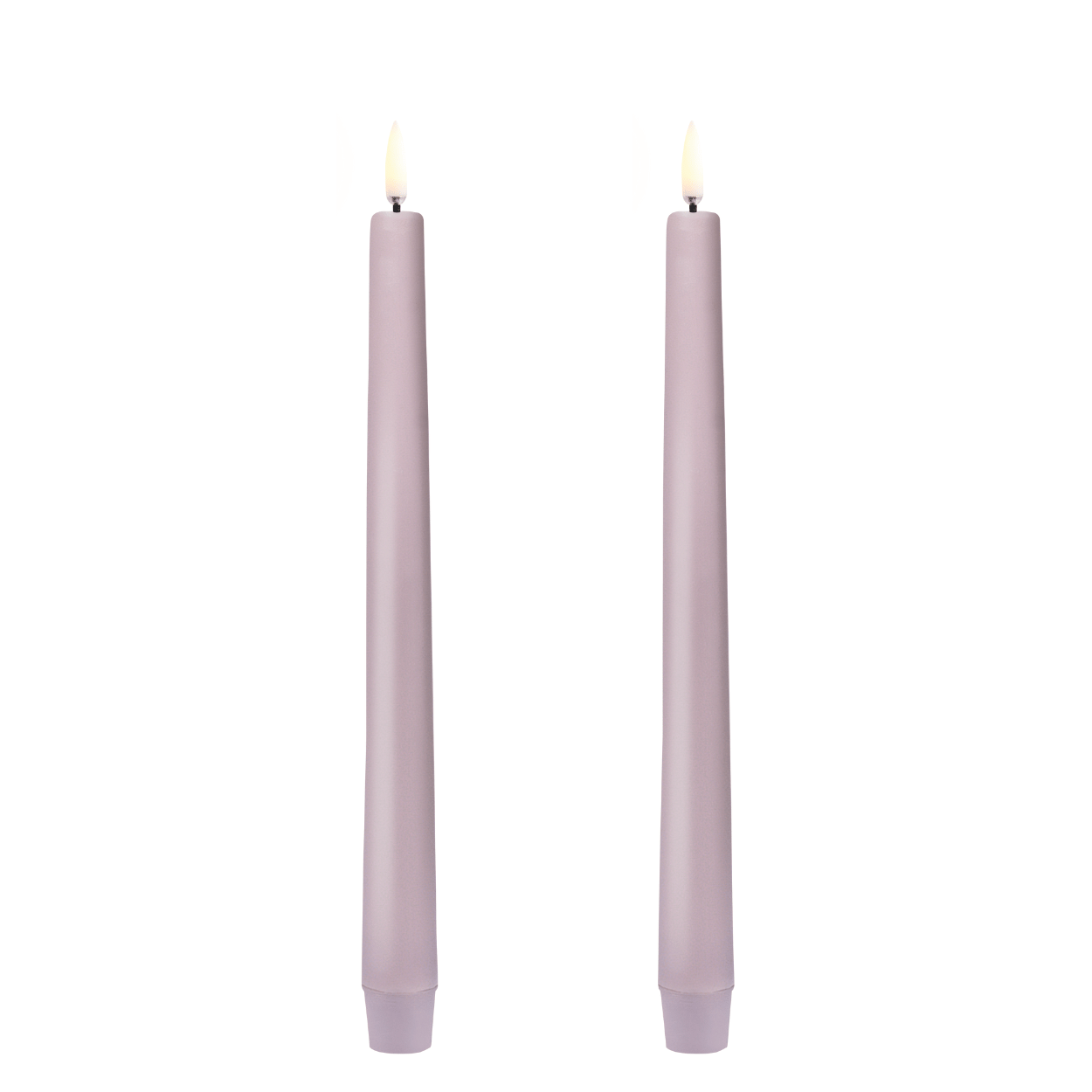 Uyuni LED dinner candle, Light Lavender, Smooth, 2 pieces, 2.3x25 cm